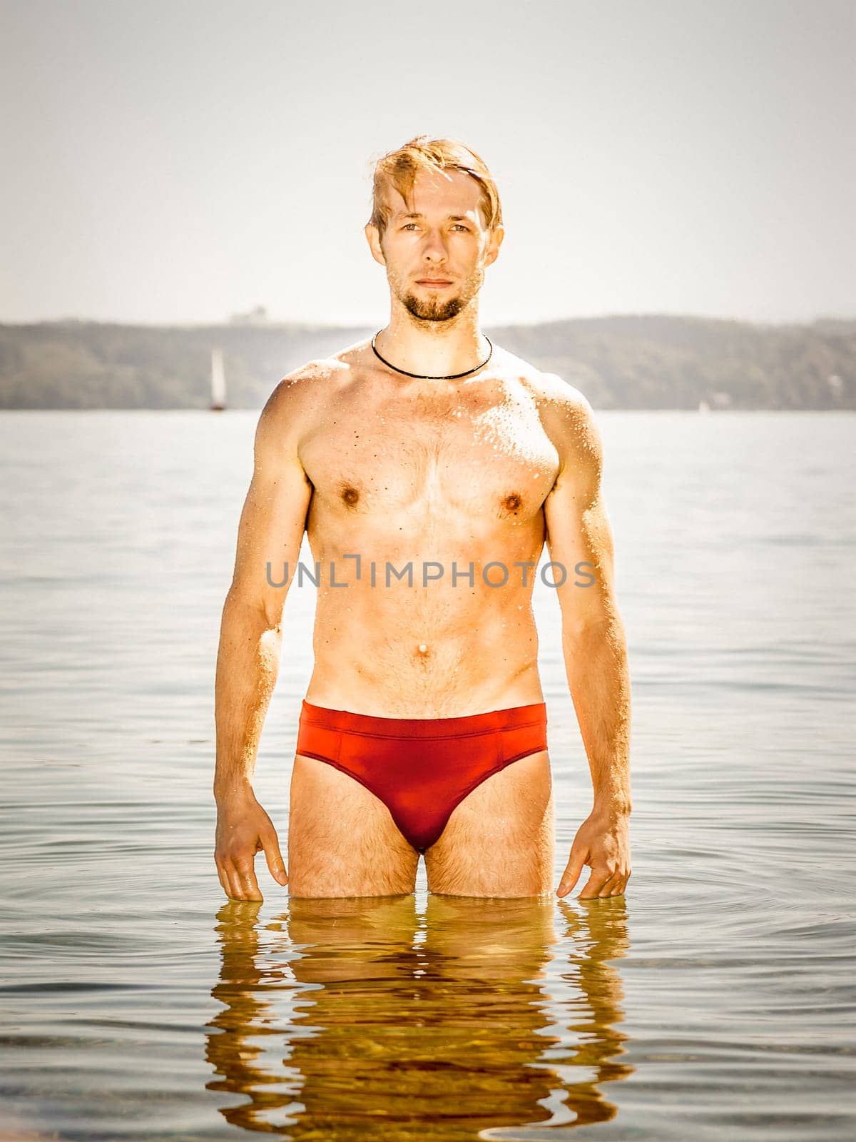 An image of a man in the water