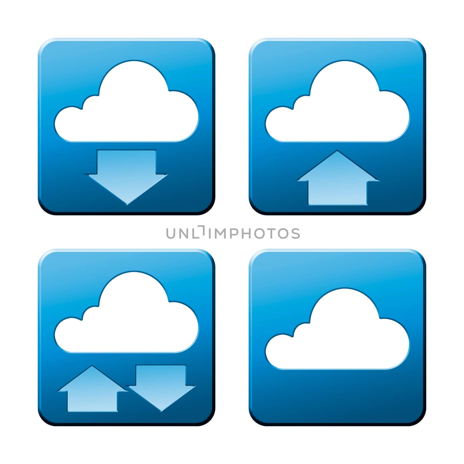A set of some nice and modern cloud signs with clipping path