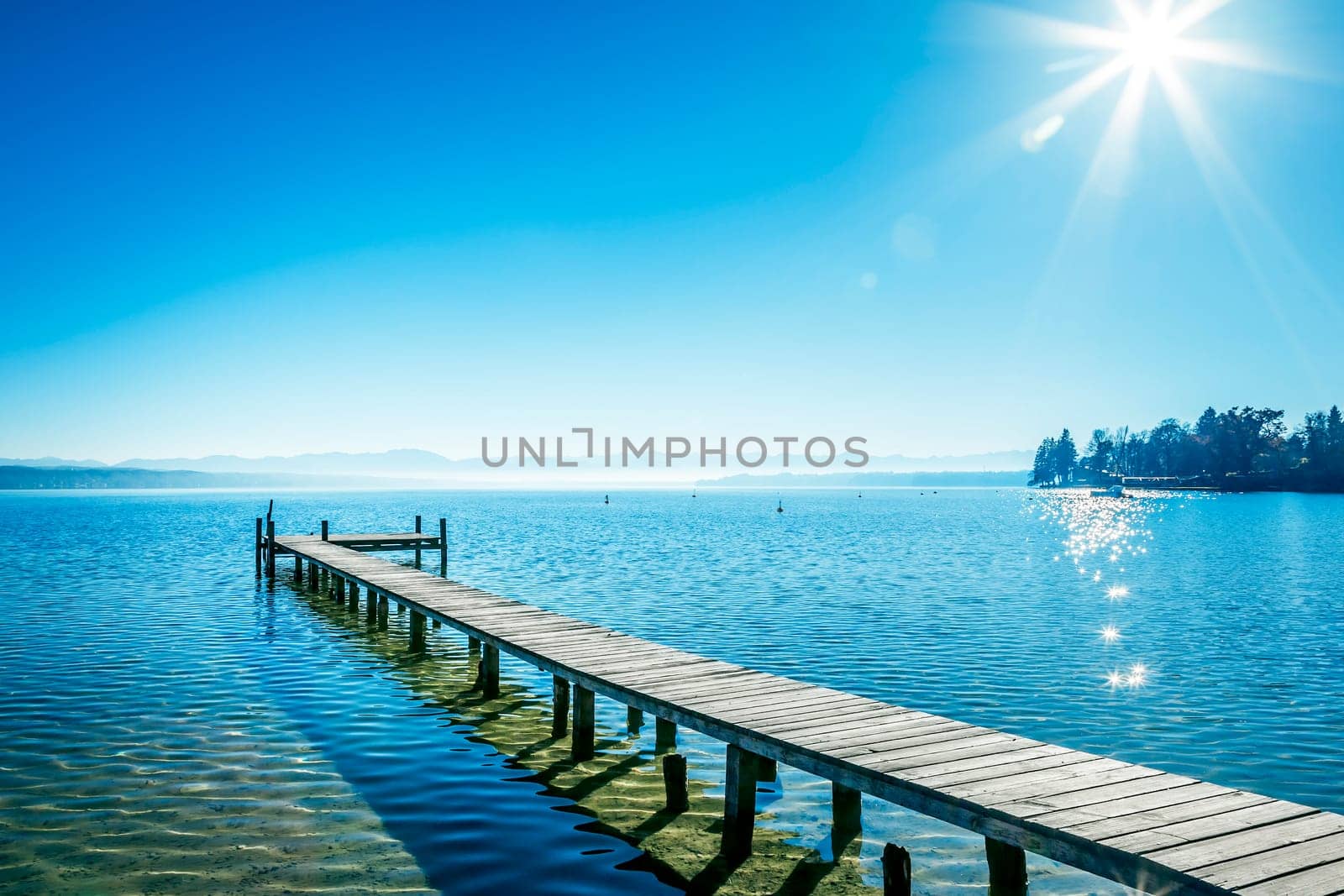 An old jetty at Starnberg Lake in Germany