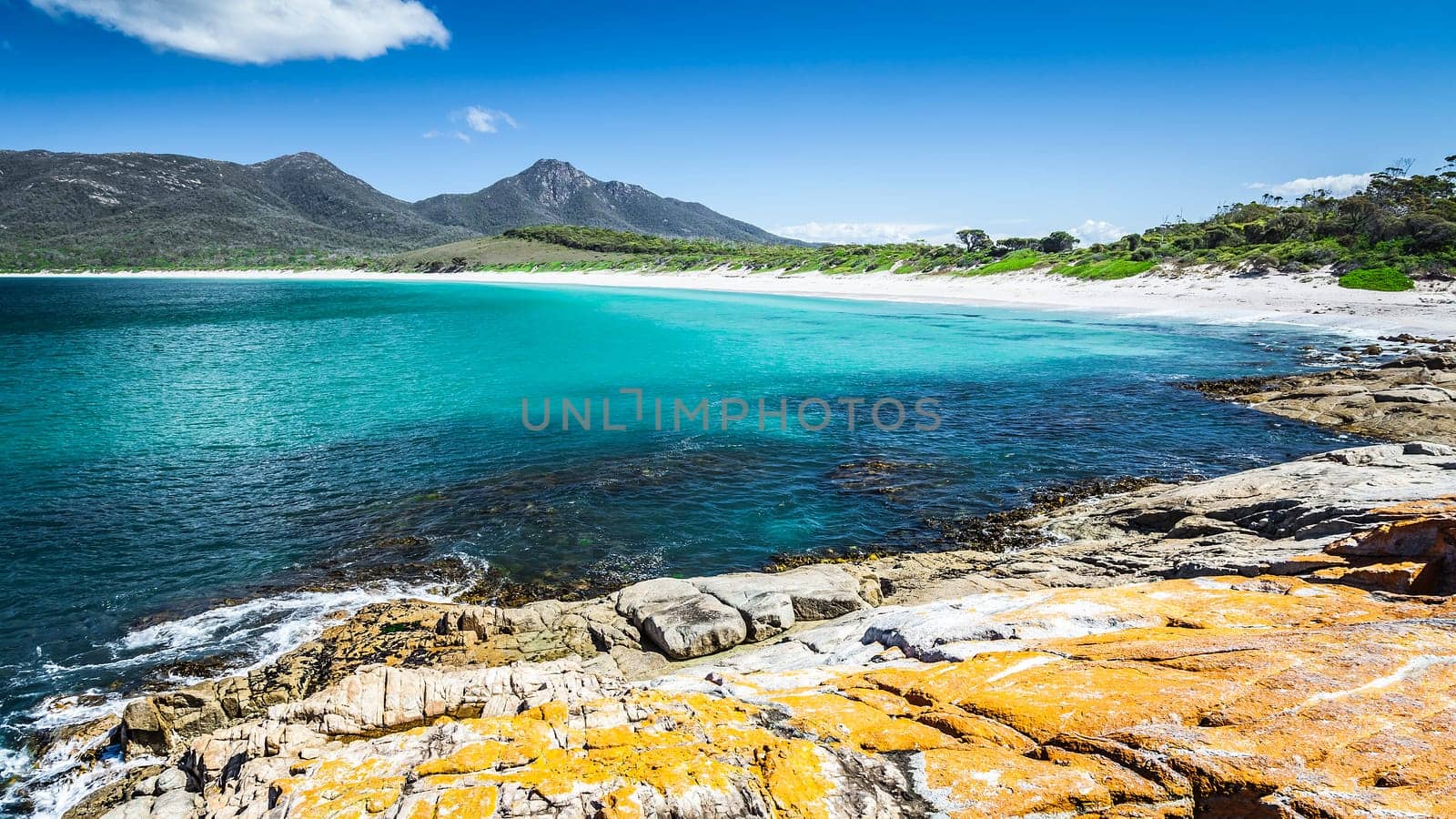 An image of the beautiful Wineglass Bay in Australia