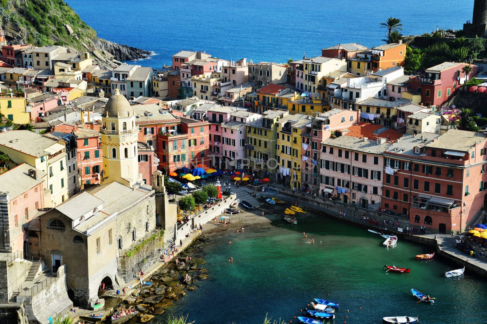 Traditional Mediterranean architecture of Vernazza, La Spezia, Liguria, Italy
