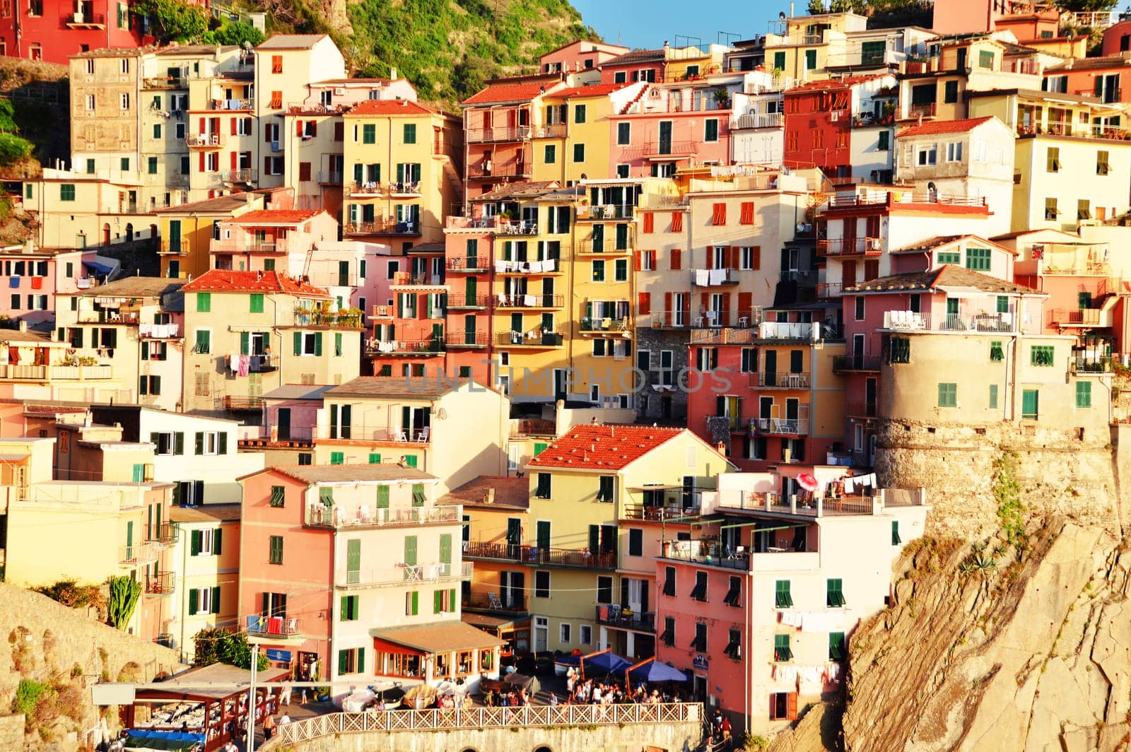 Traditional Mediterranean architecture of Manarola, La Spezia, Liguria, Italy