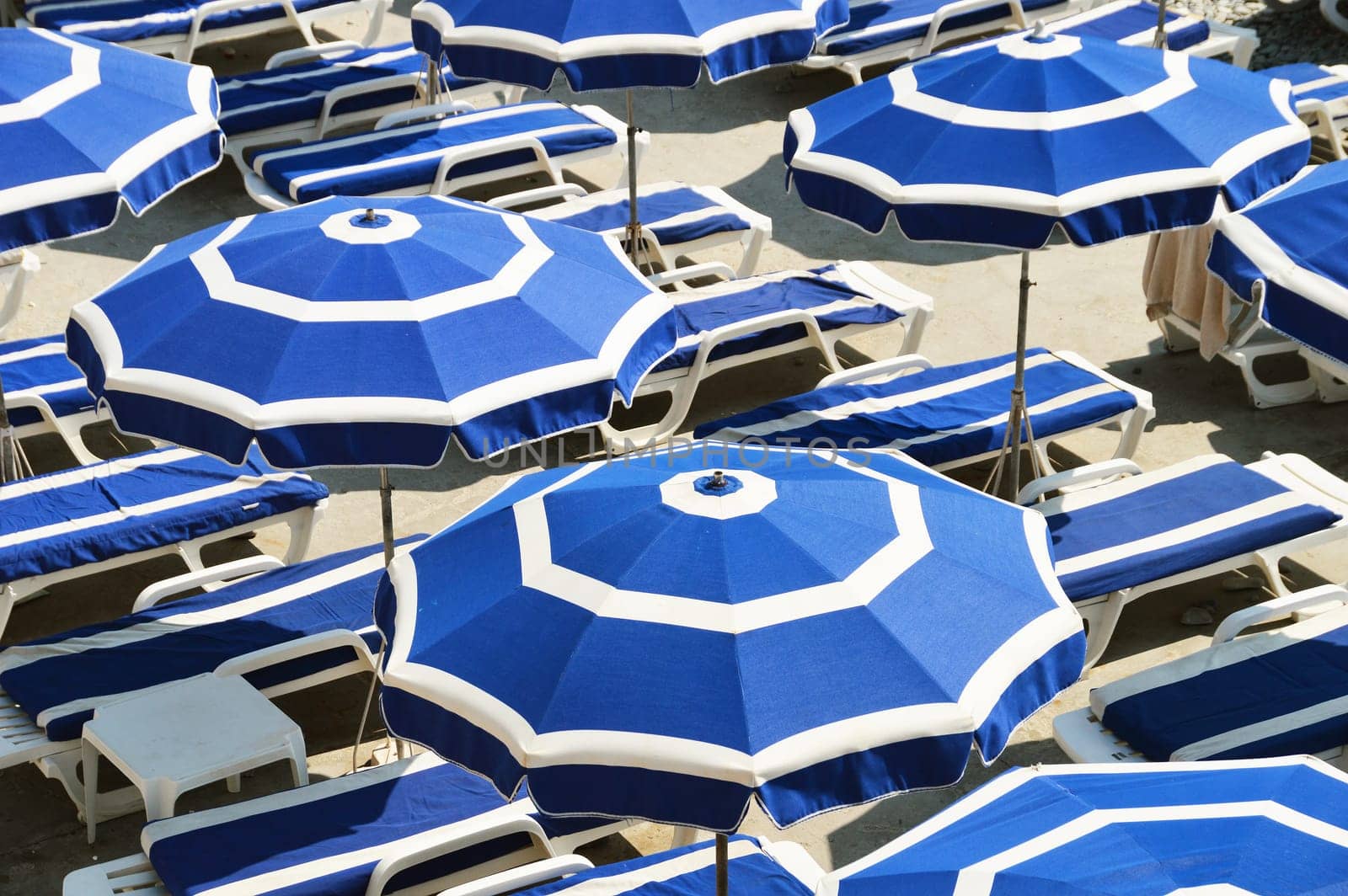 Mediterranean beach during hot summer day