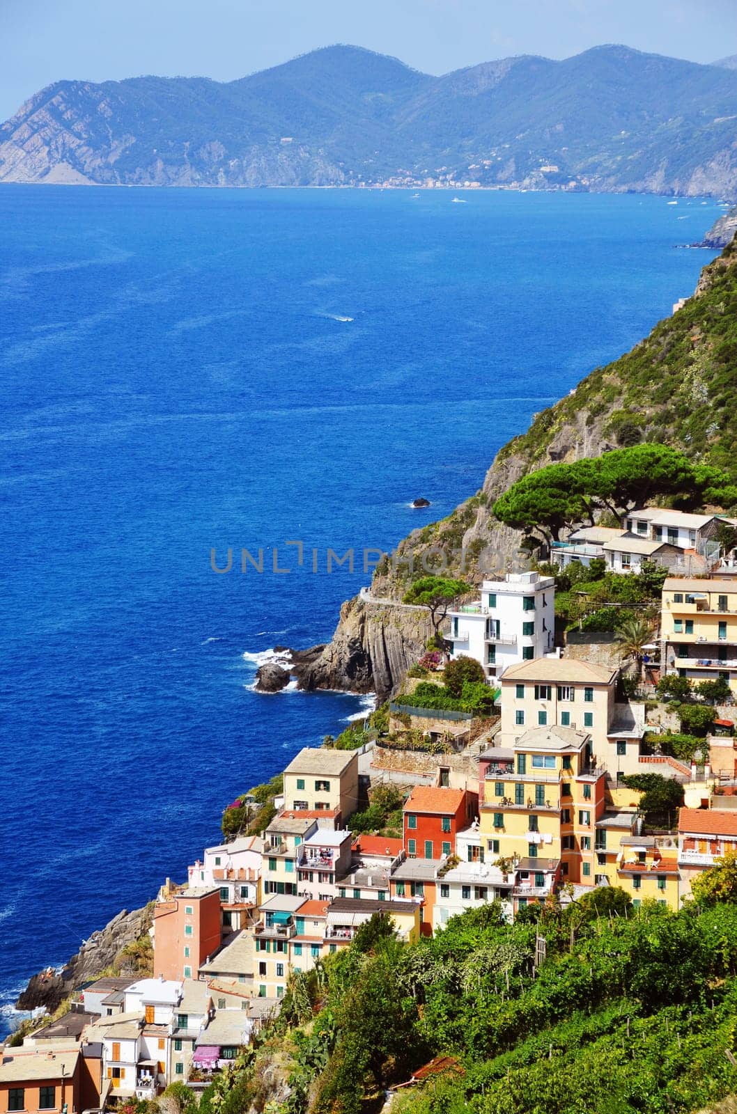 Traditional Mediterranean architecture of Riomaggiore, La Spezia, Liguria, Italy