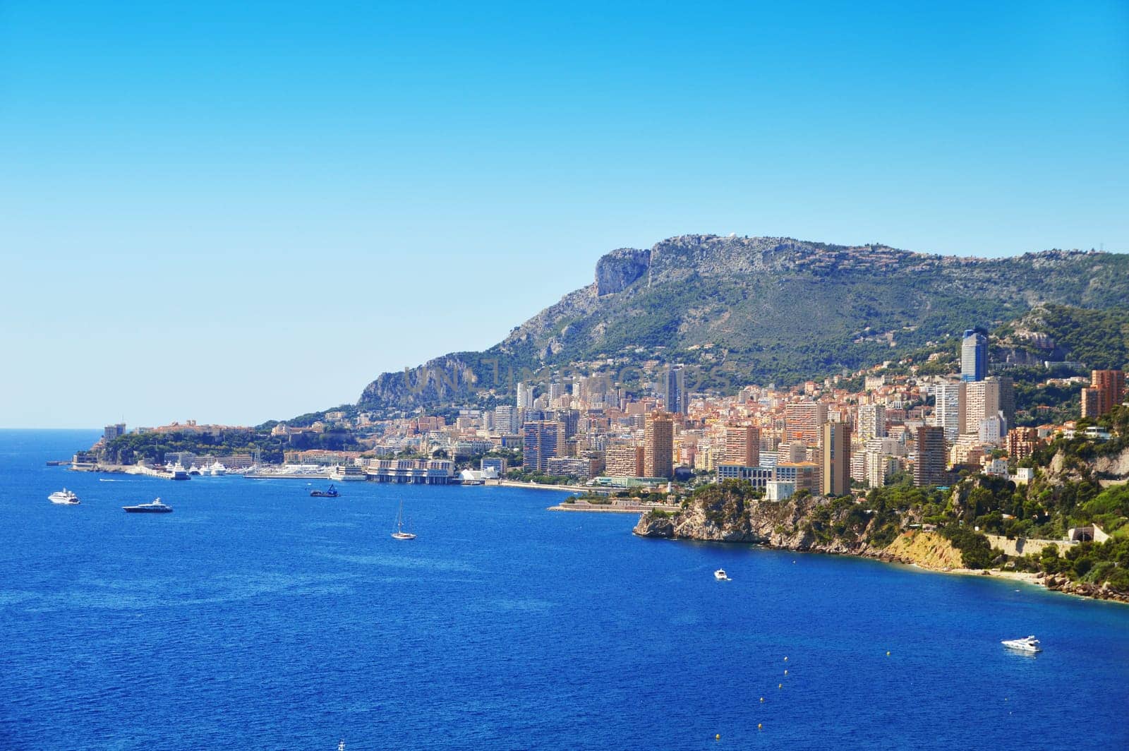 View of the city of Monaco. French Riviera