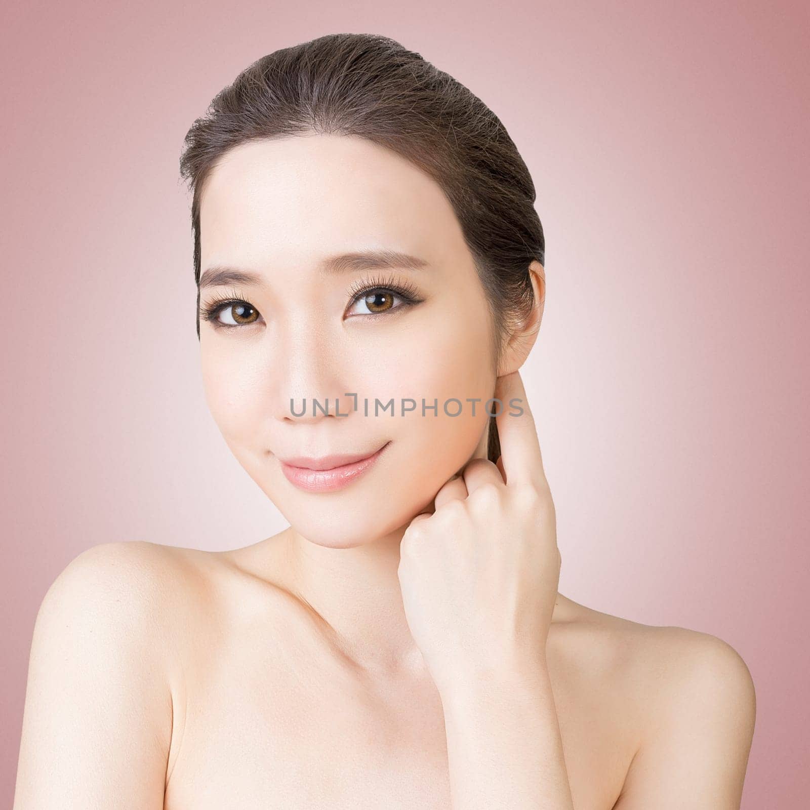 Asian glamour of beauty face, closeup portrait.