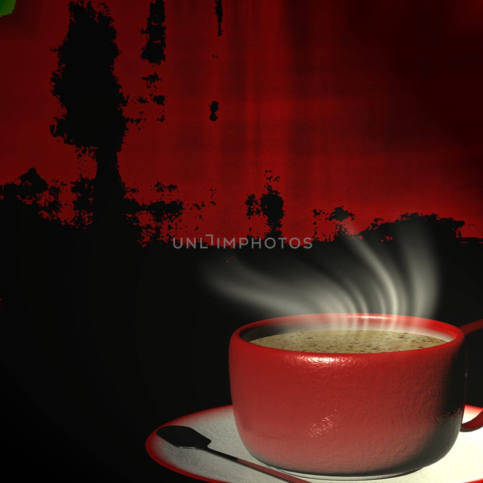 3d rendering Cup of coffee for adv or others purpose use