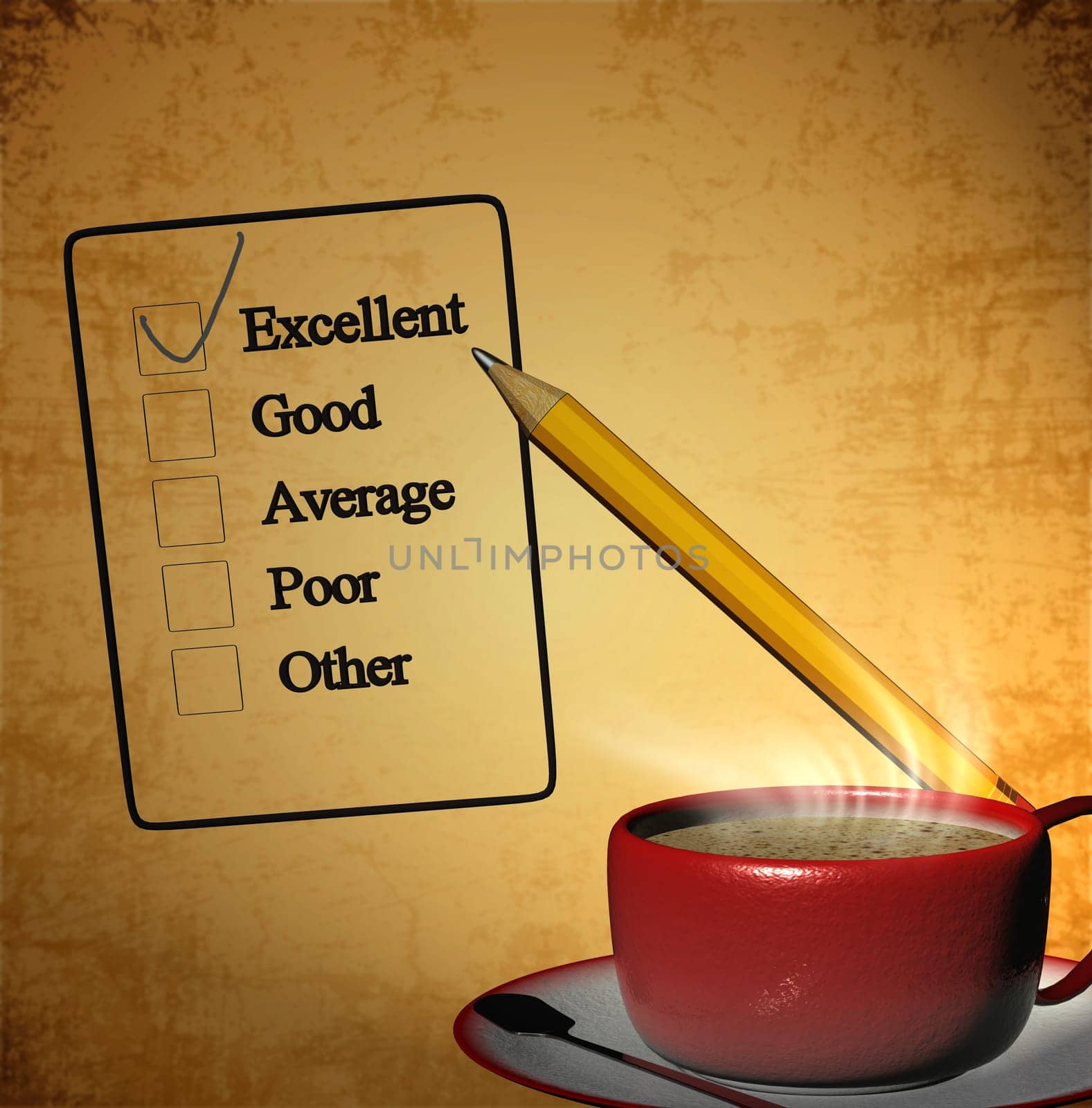 3d rendering Cup of coffee for adv or others purpose use