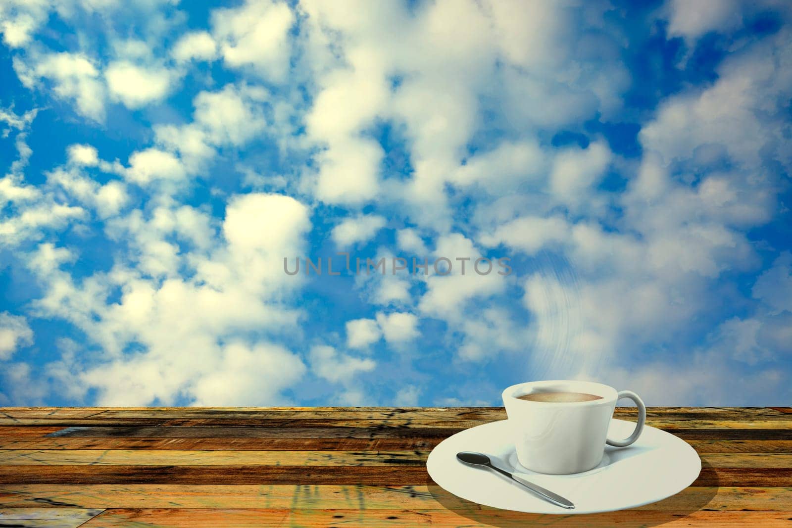 Vintage cup on wooden table for adv or others purpose use