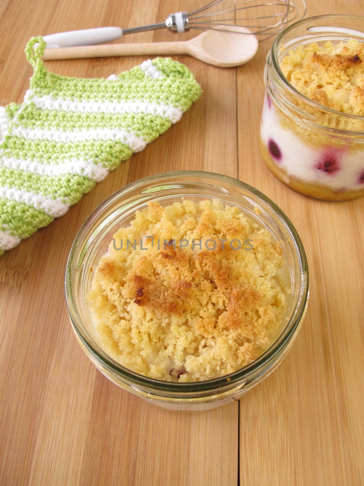 Berries cake in the glass