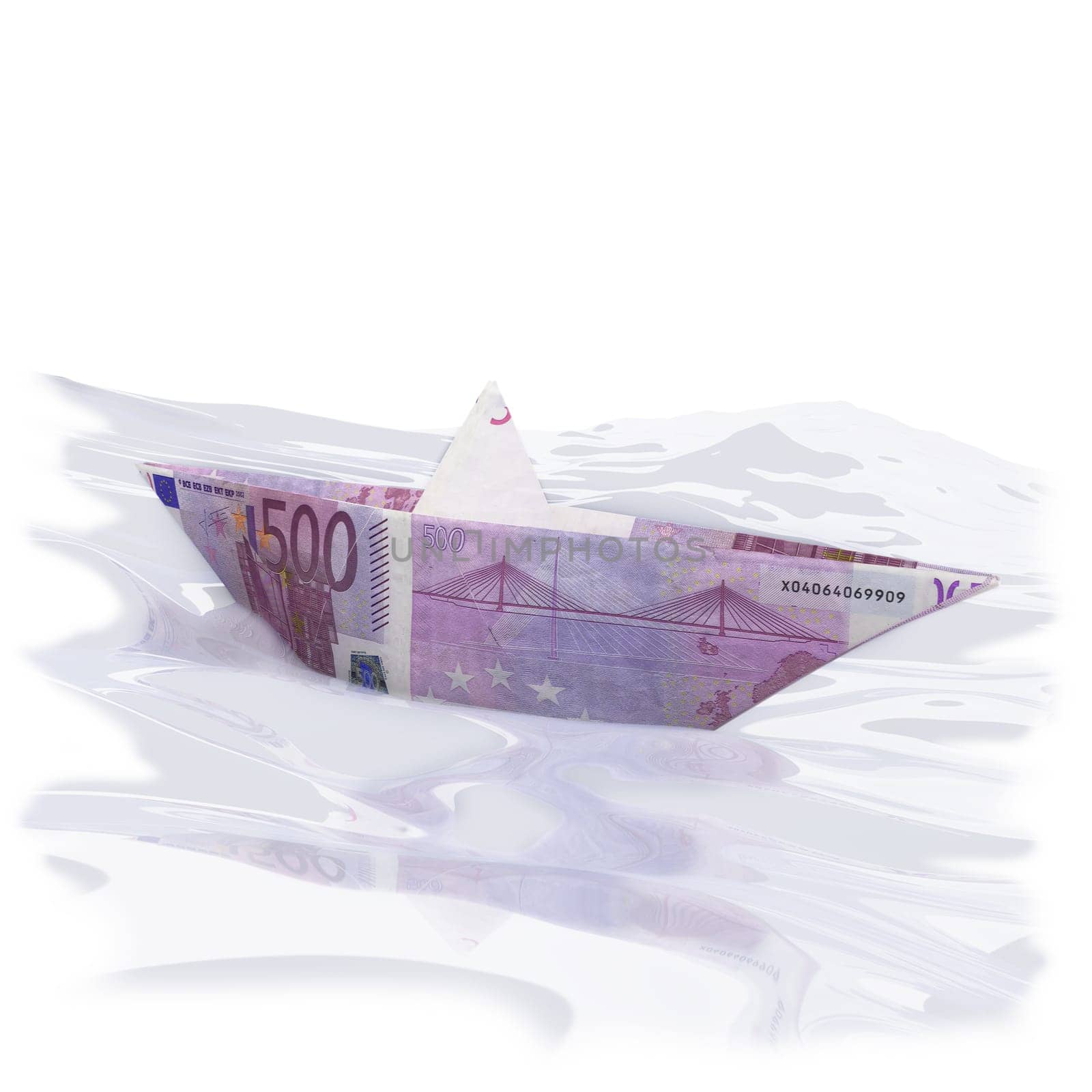 Paper boats with 500 euros