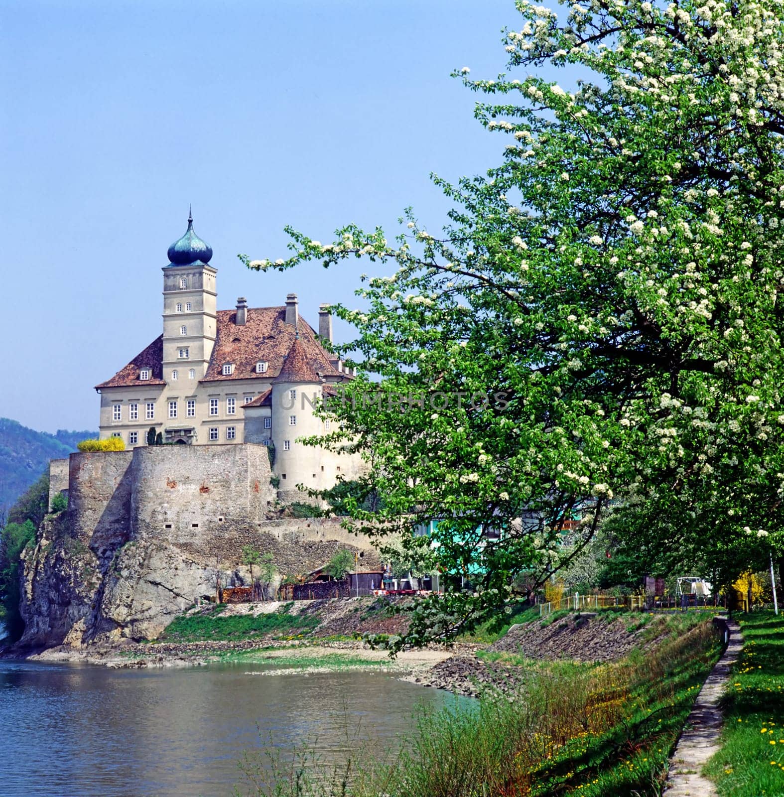 Castle Schonbuhel by river Danube in Austria