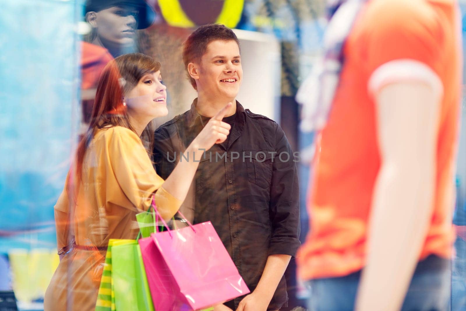 Young couple during shopping
