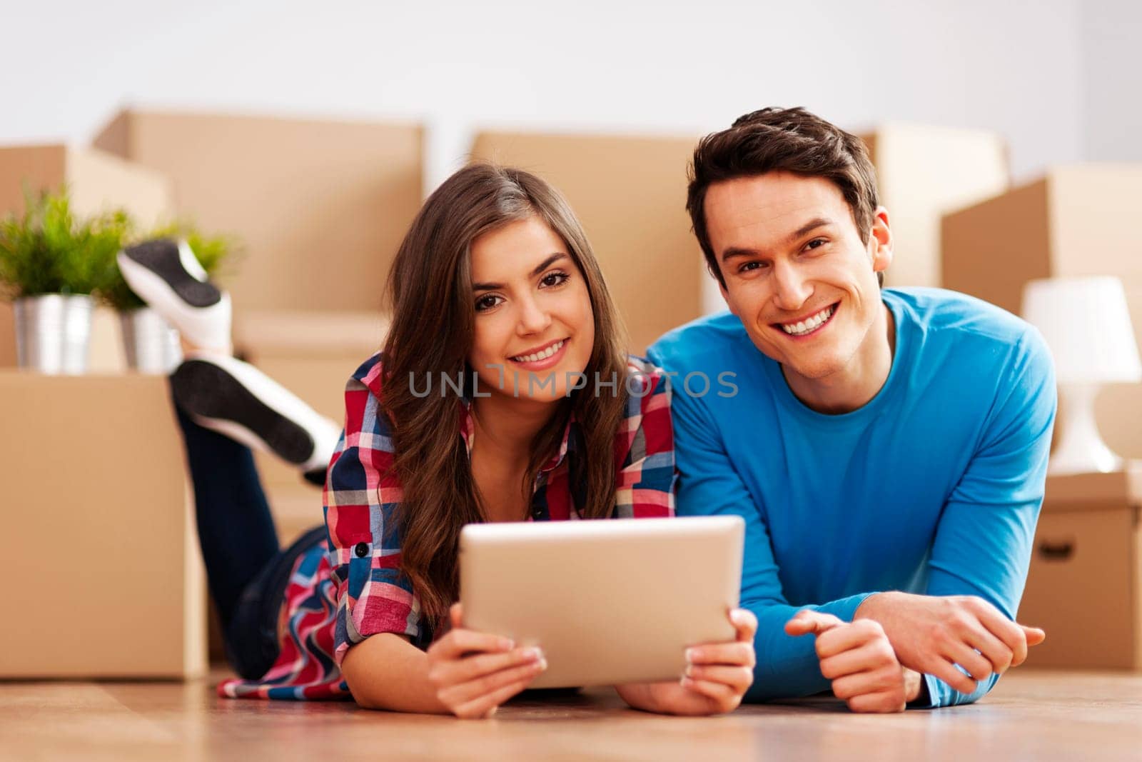 Young couple arranging relocation