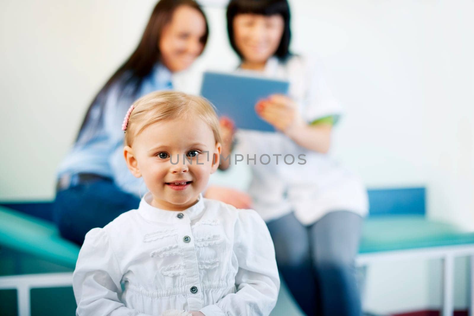 Little girl at doctors office