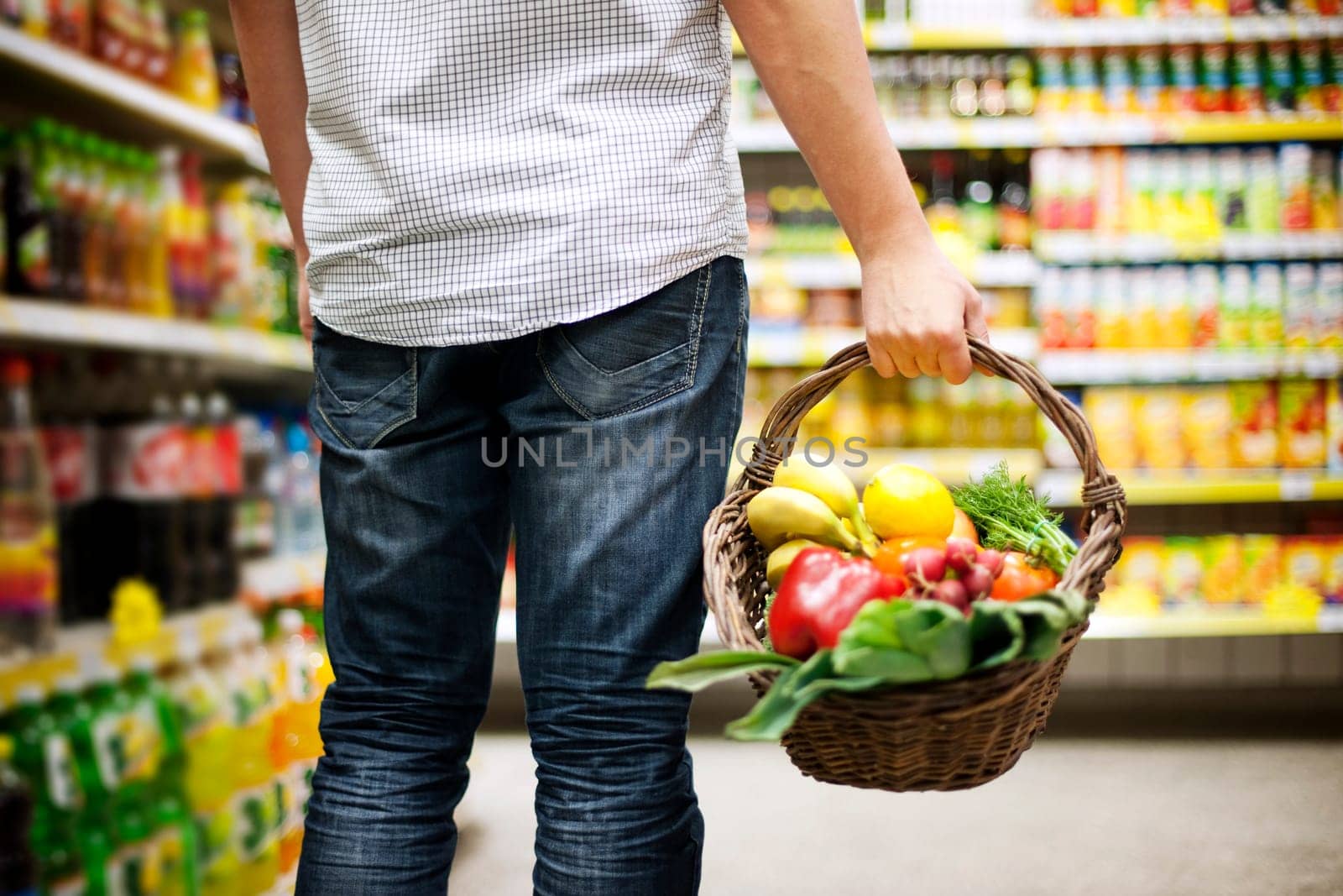 Basket filled healthy food
