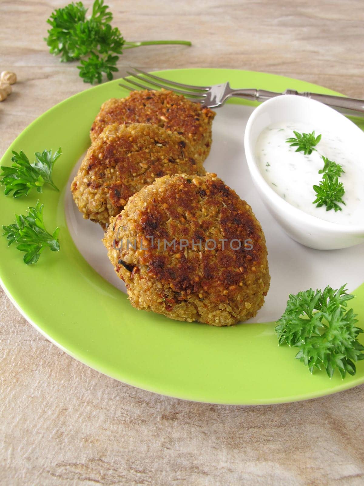 Falafel roasts with herb yoghurt