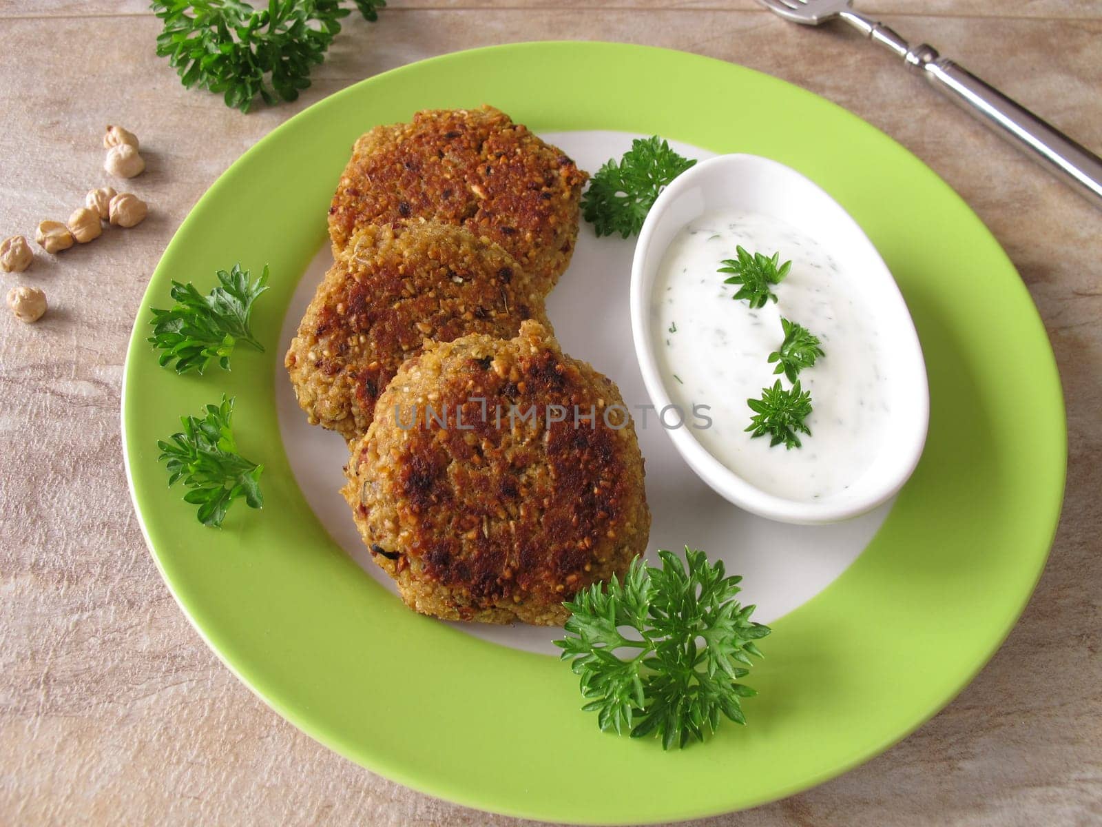 Falafel roasts with herb yoghurt