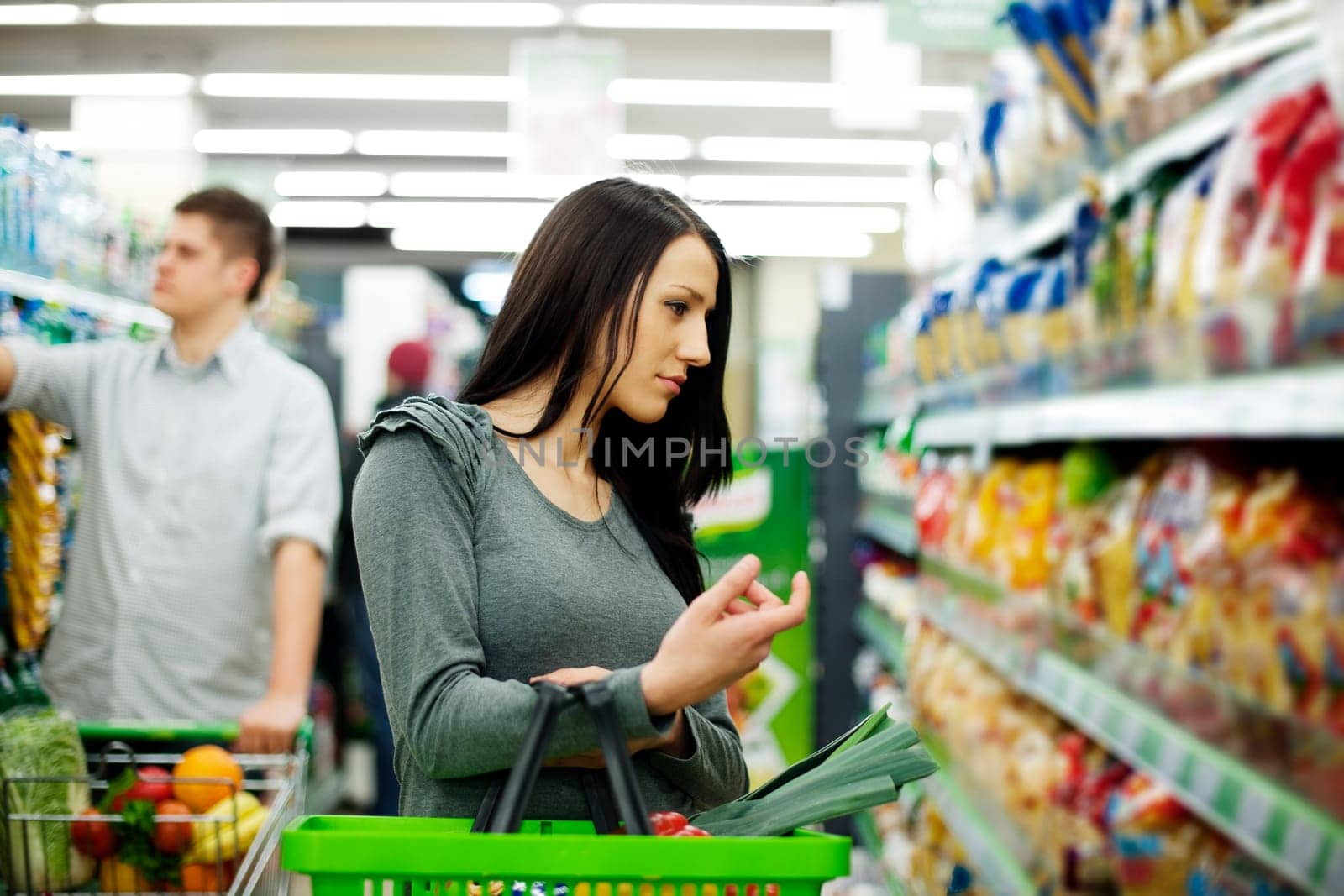 Couple at supermarket