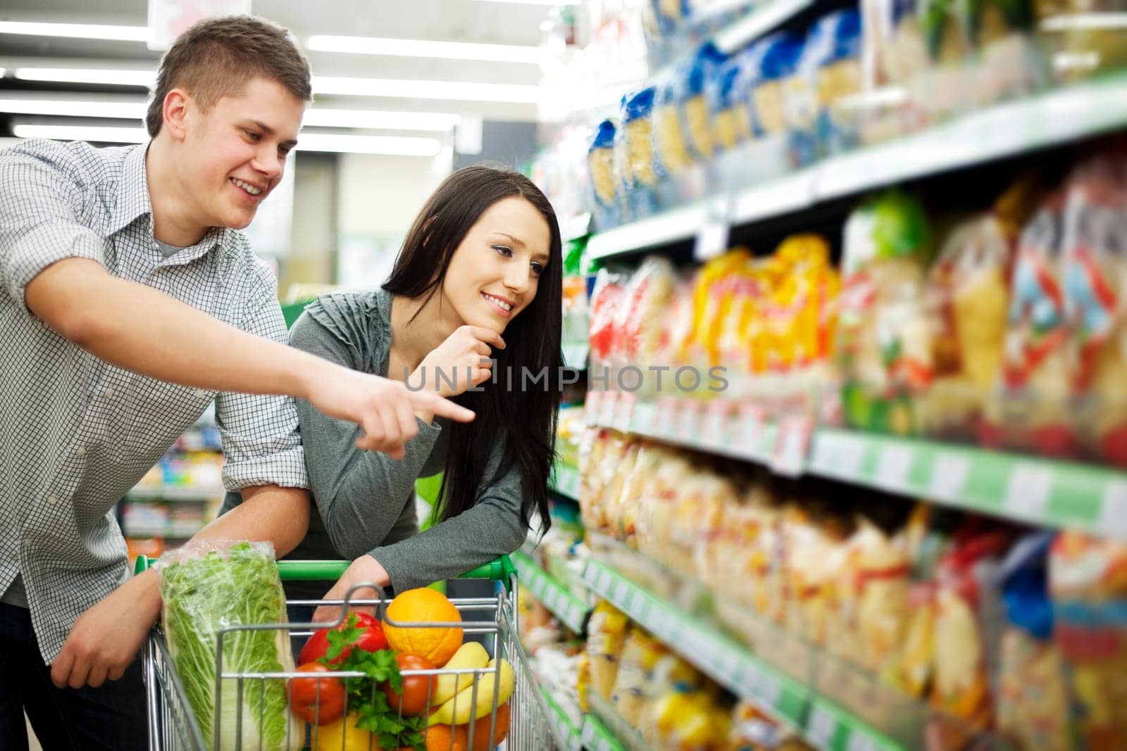 Couple at supermarket