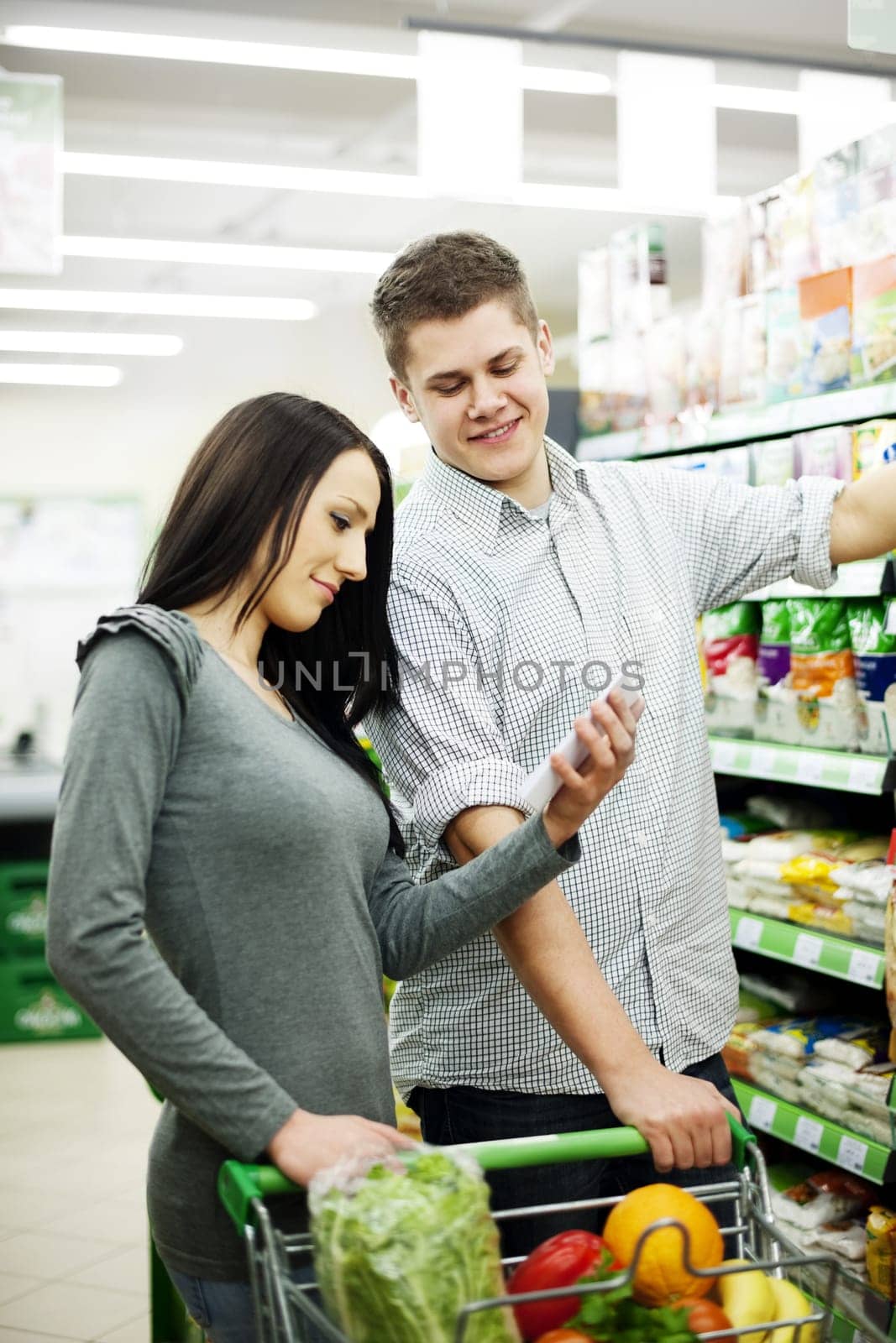 Couple at supermarket