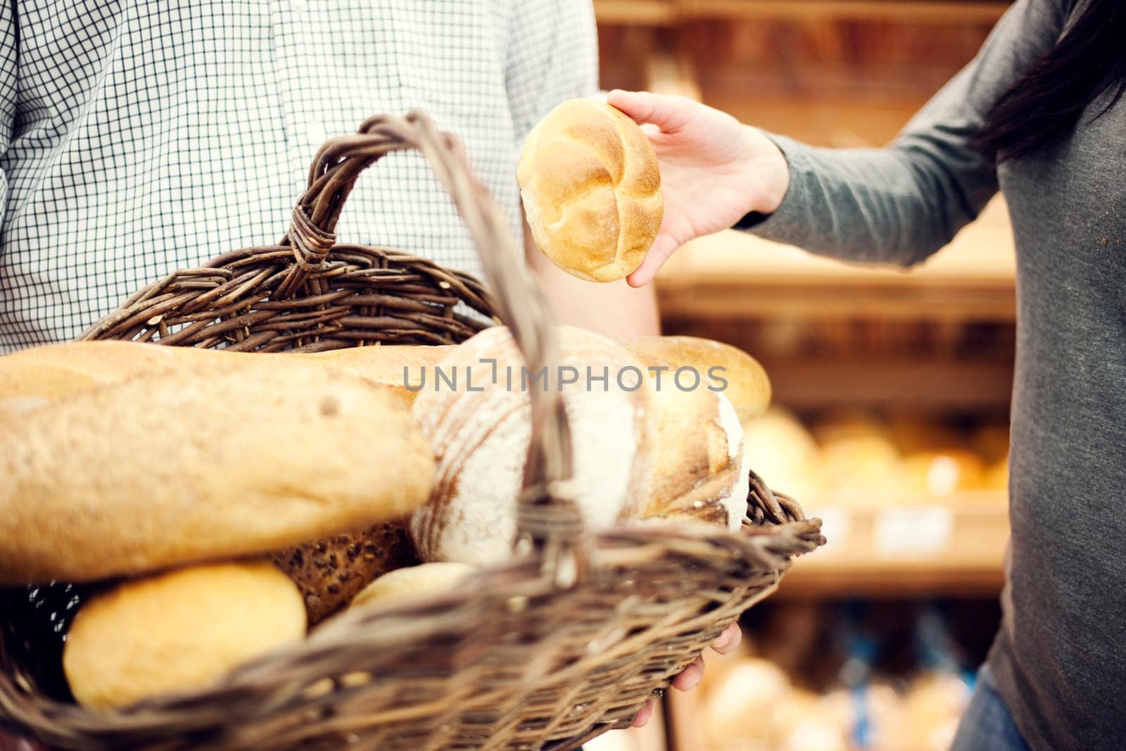 Basket filled baking bread
