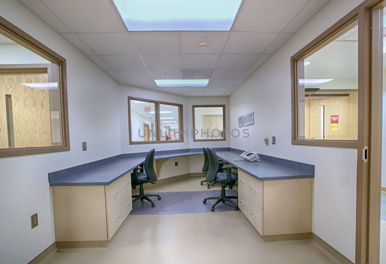 empty and clean new x-ray mri control room
