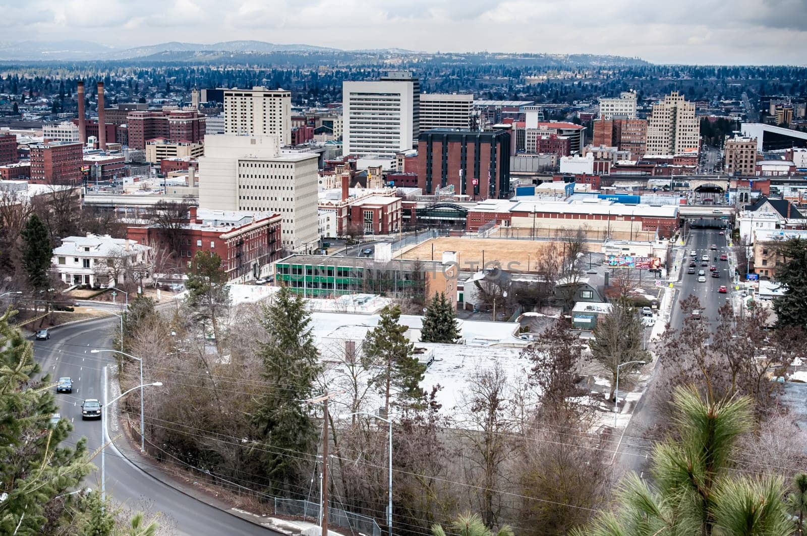 5th march 2010, spokane wa - spring over spokane washington skyline