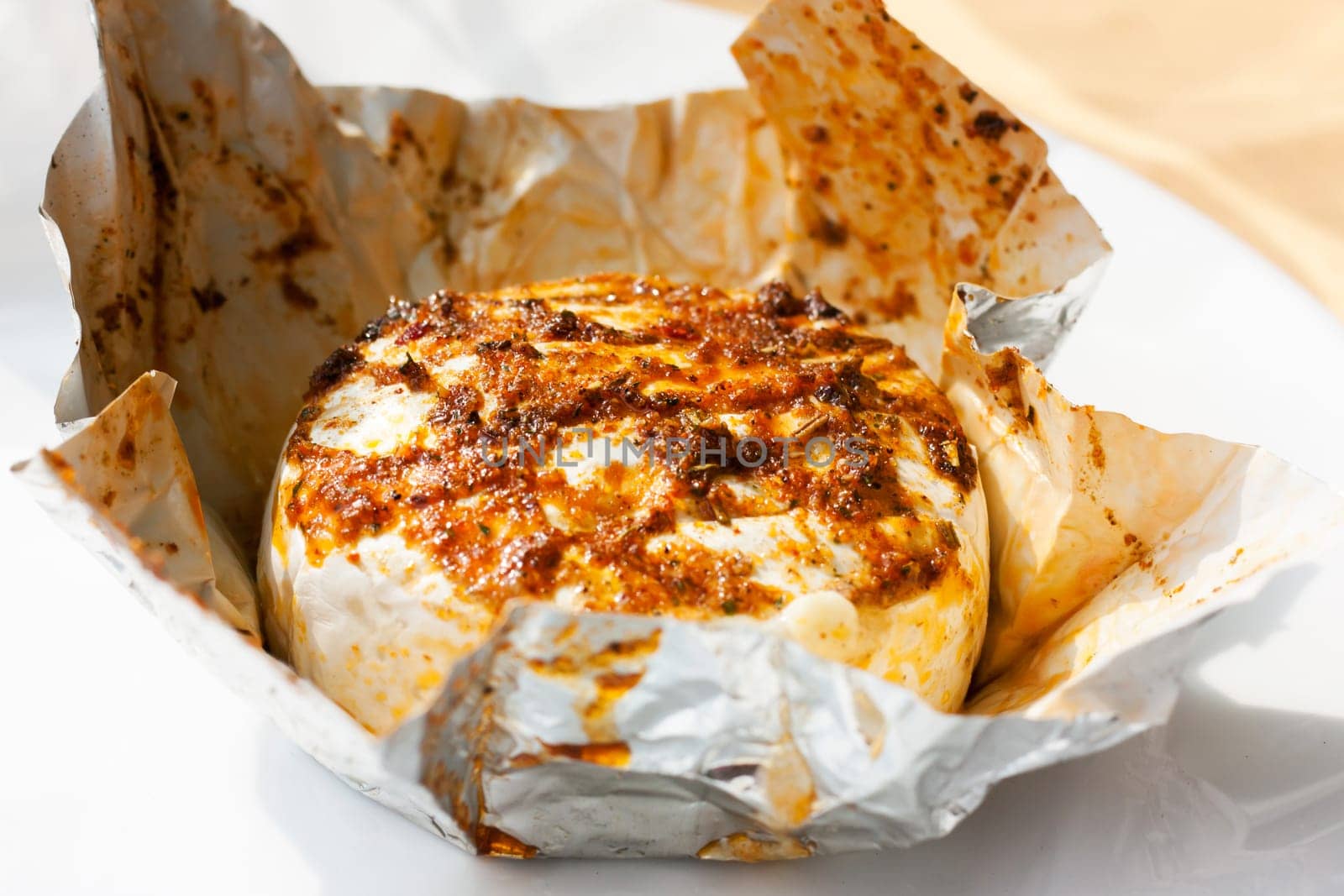 Hermelin, Czech cheese with spices heat on barbecue
