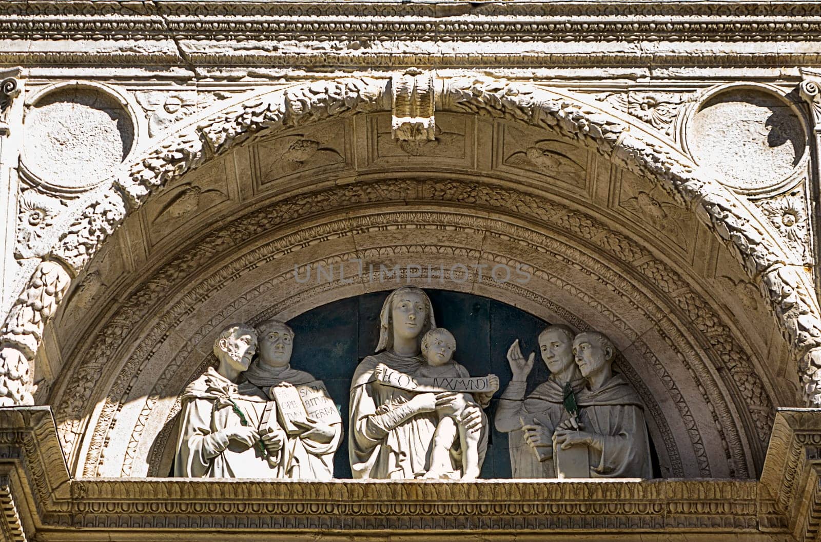 Madonna with child of Lucca della Robbia at the church of San Domenico Urbino