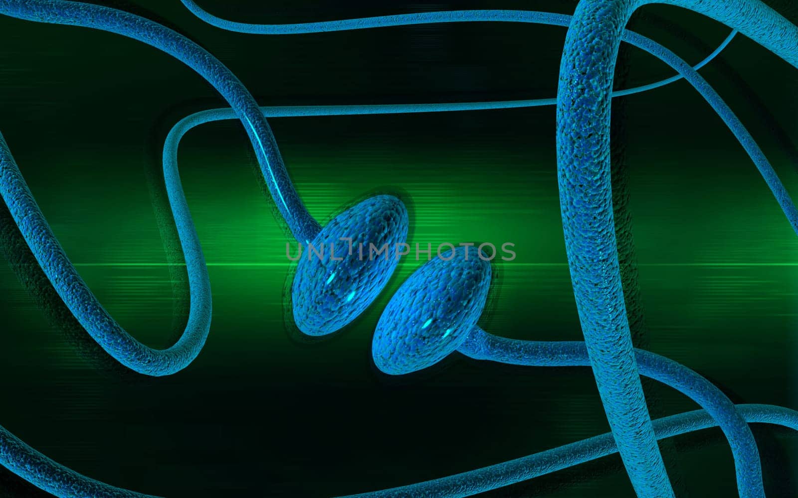 Digital illustration of synapse in colour background