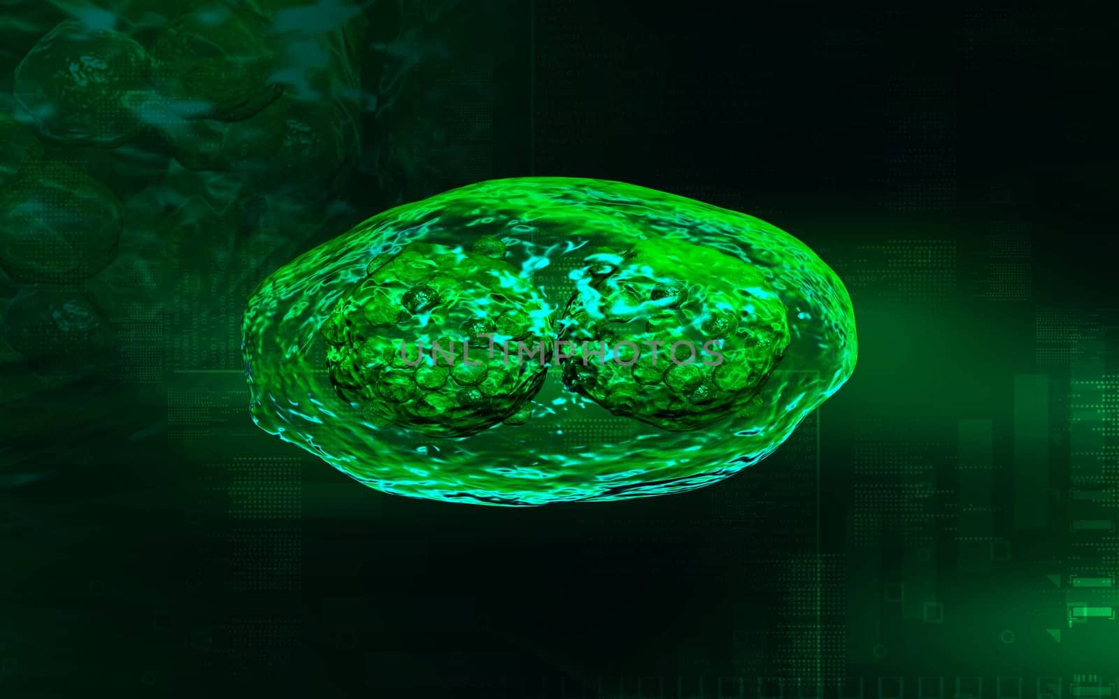 Digital illustration of pox virus in colour background