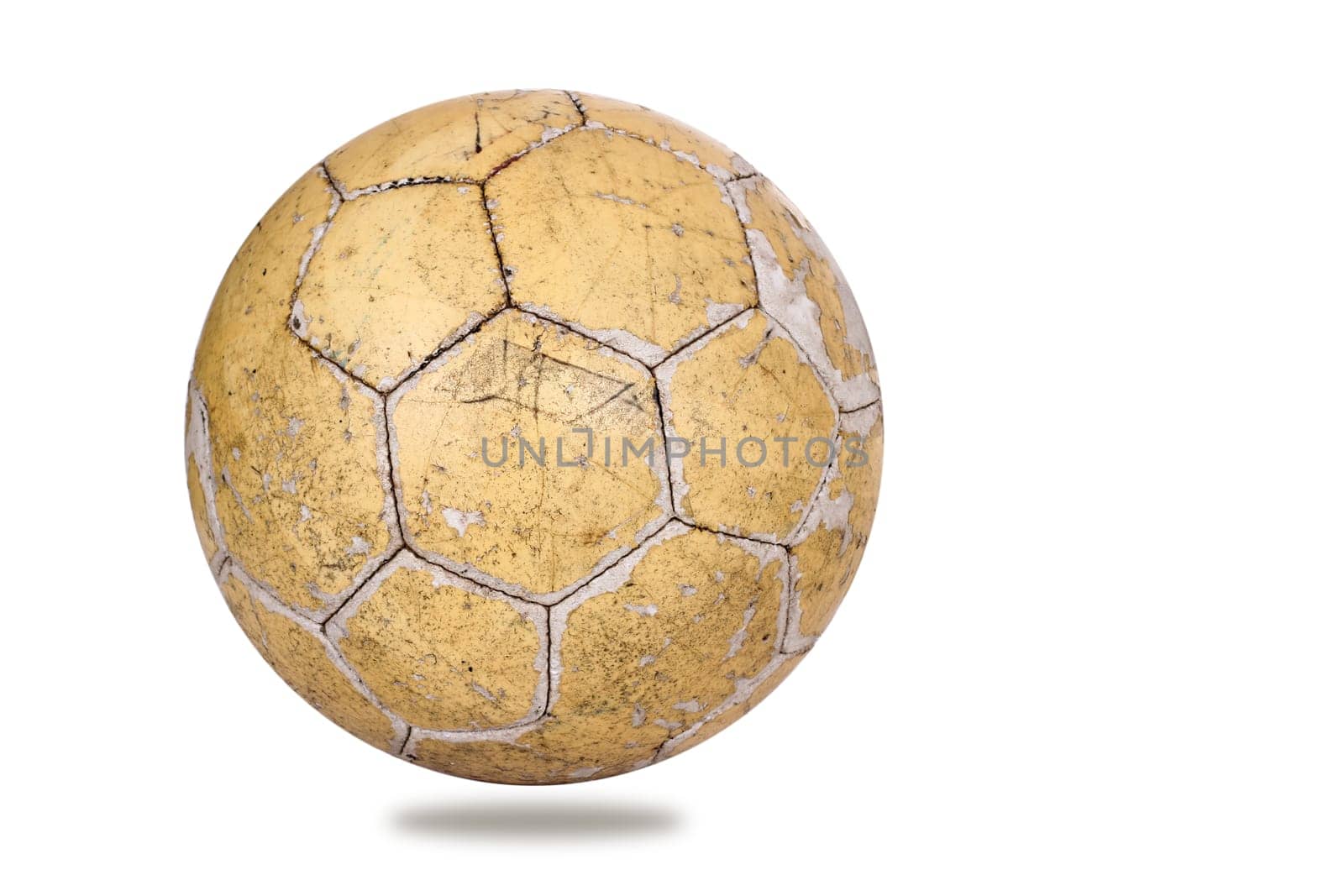 Old leather ball with place for text