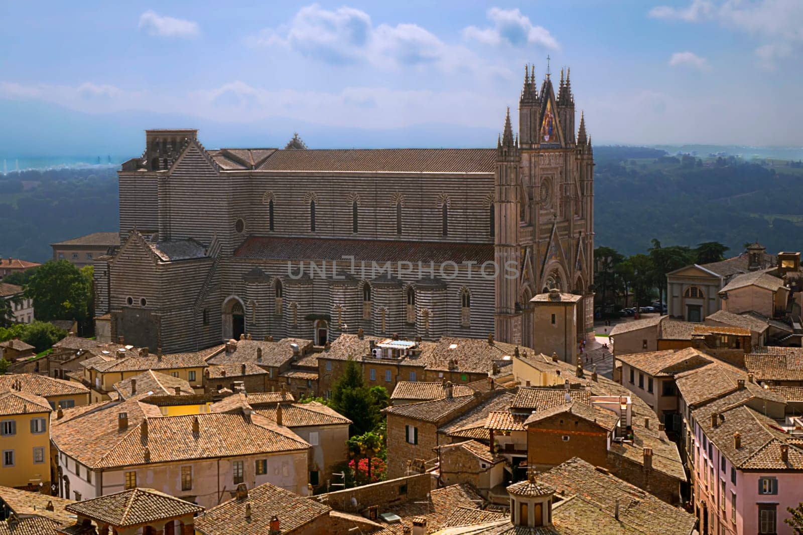 The Cathedral of Orvieto seen from the Torre di Moro