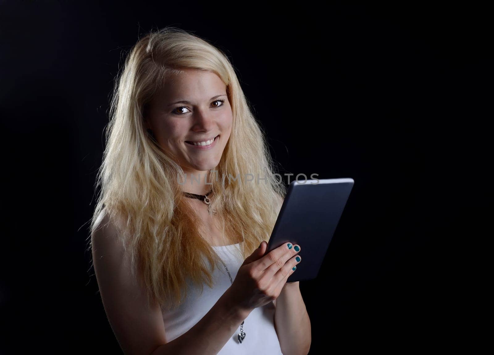 Woman with digital tablet