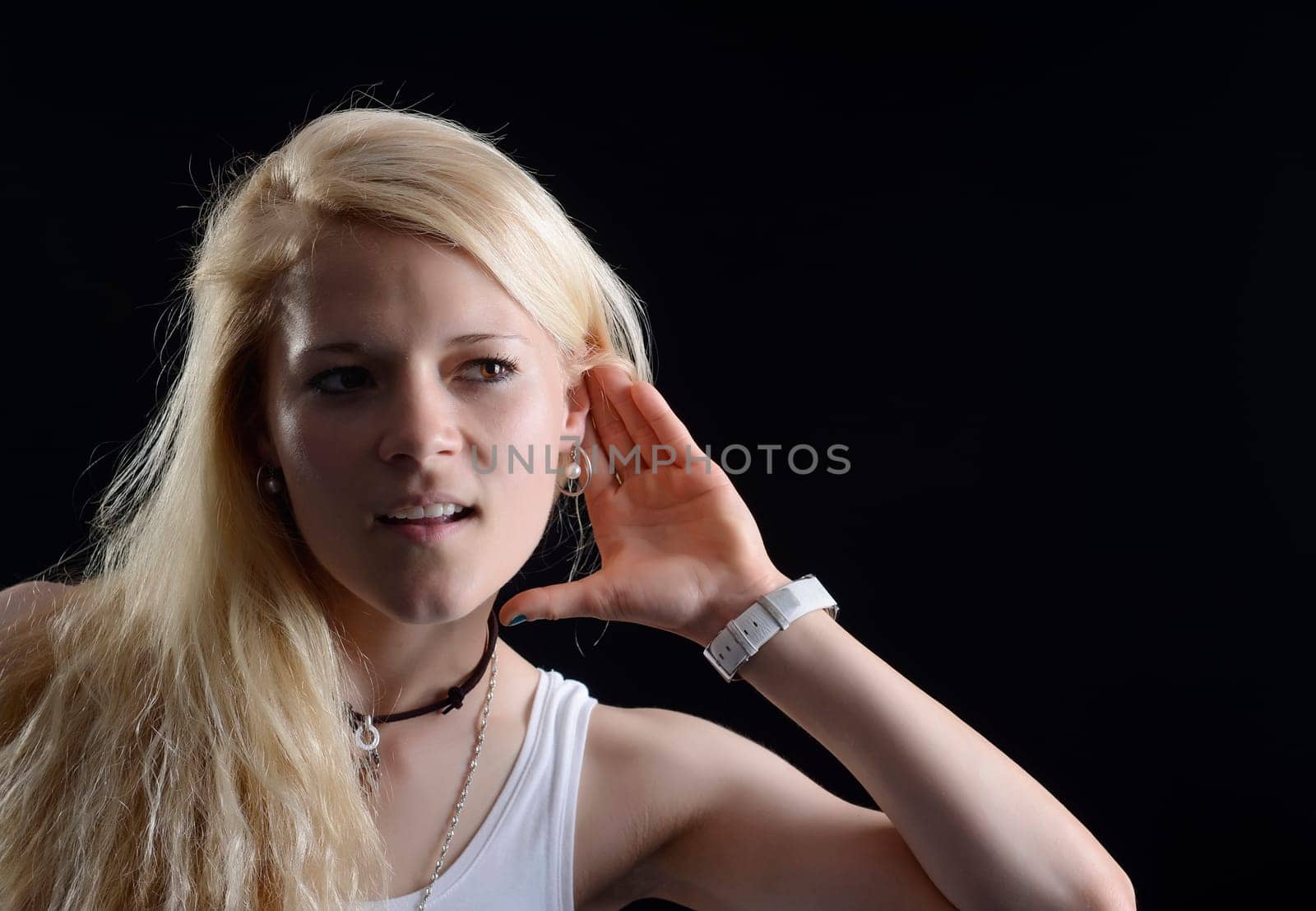 Woman listens