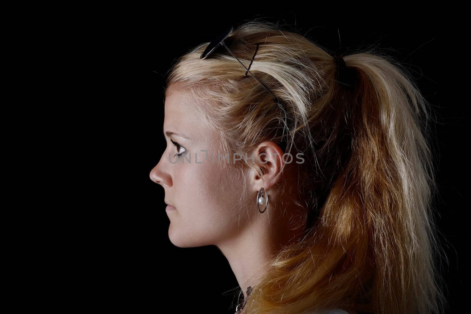 Woman with ponytail