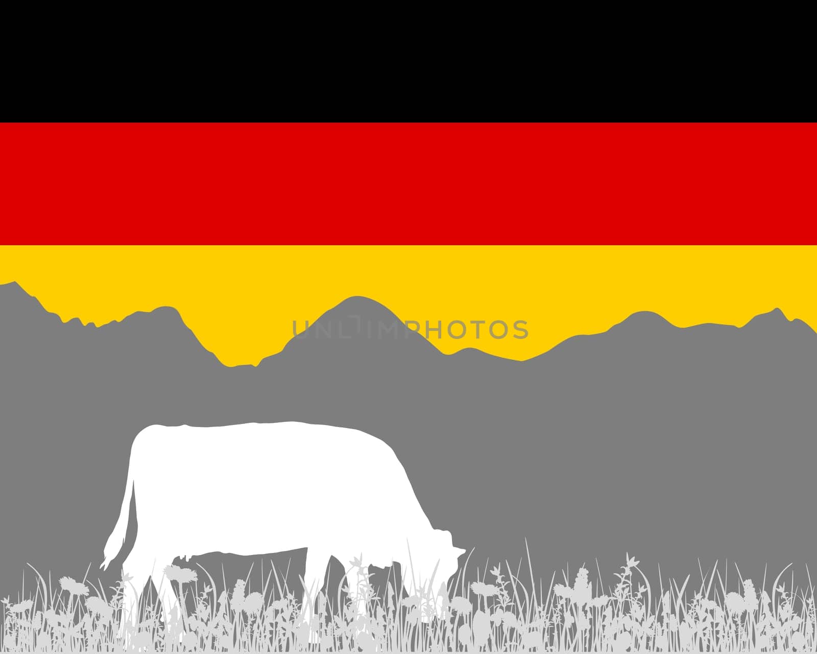Cow Alm and German Flag