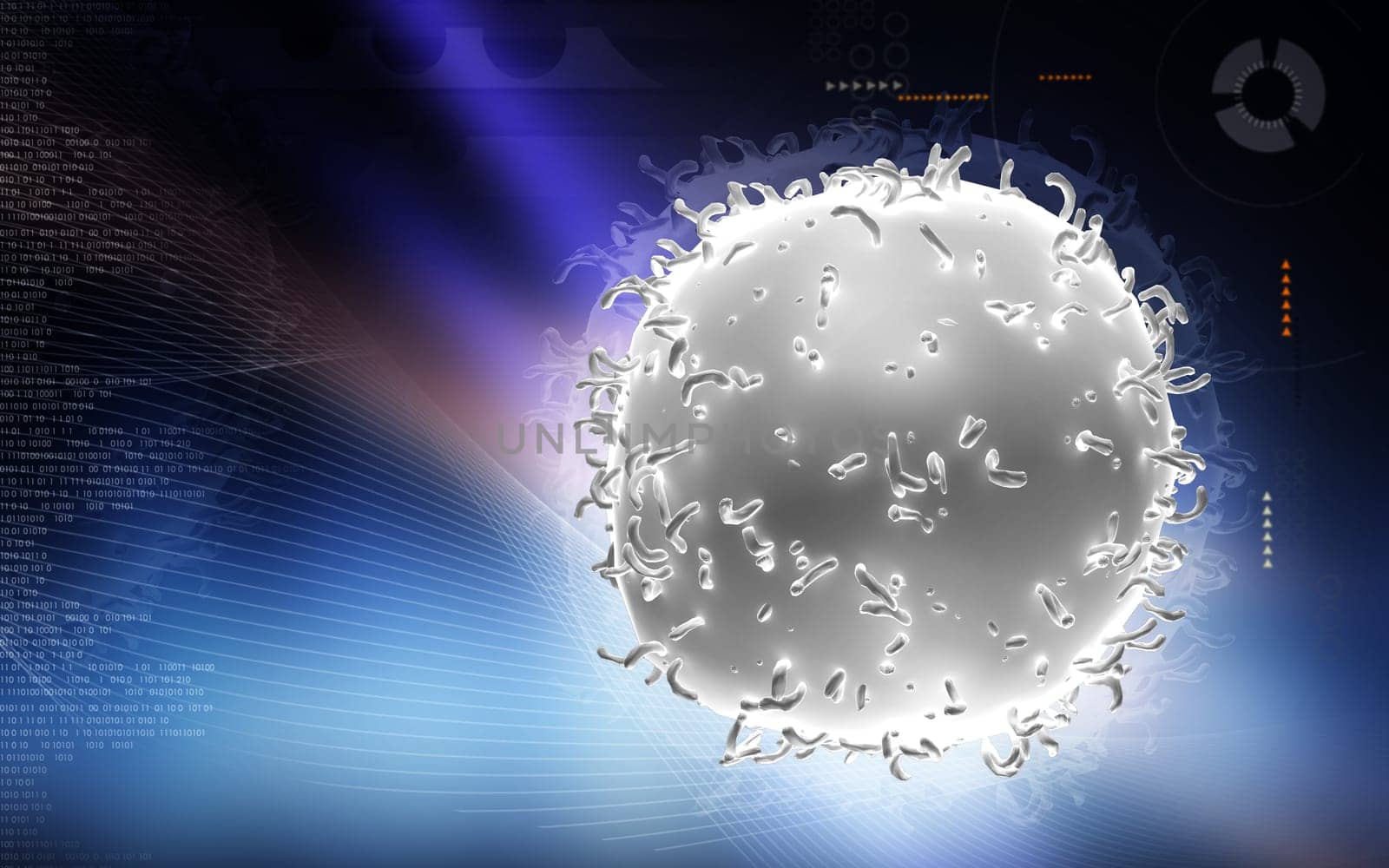 Digital illustration of Monocyte Virus in colour background