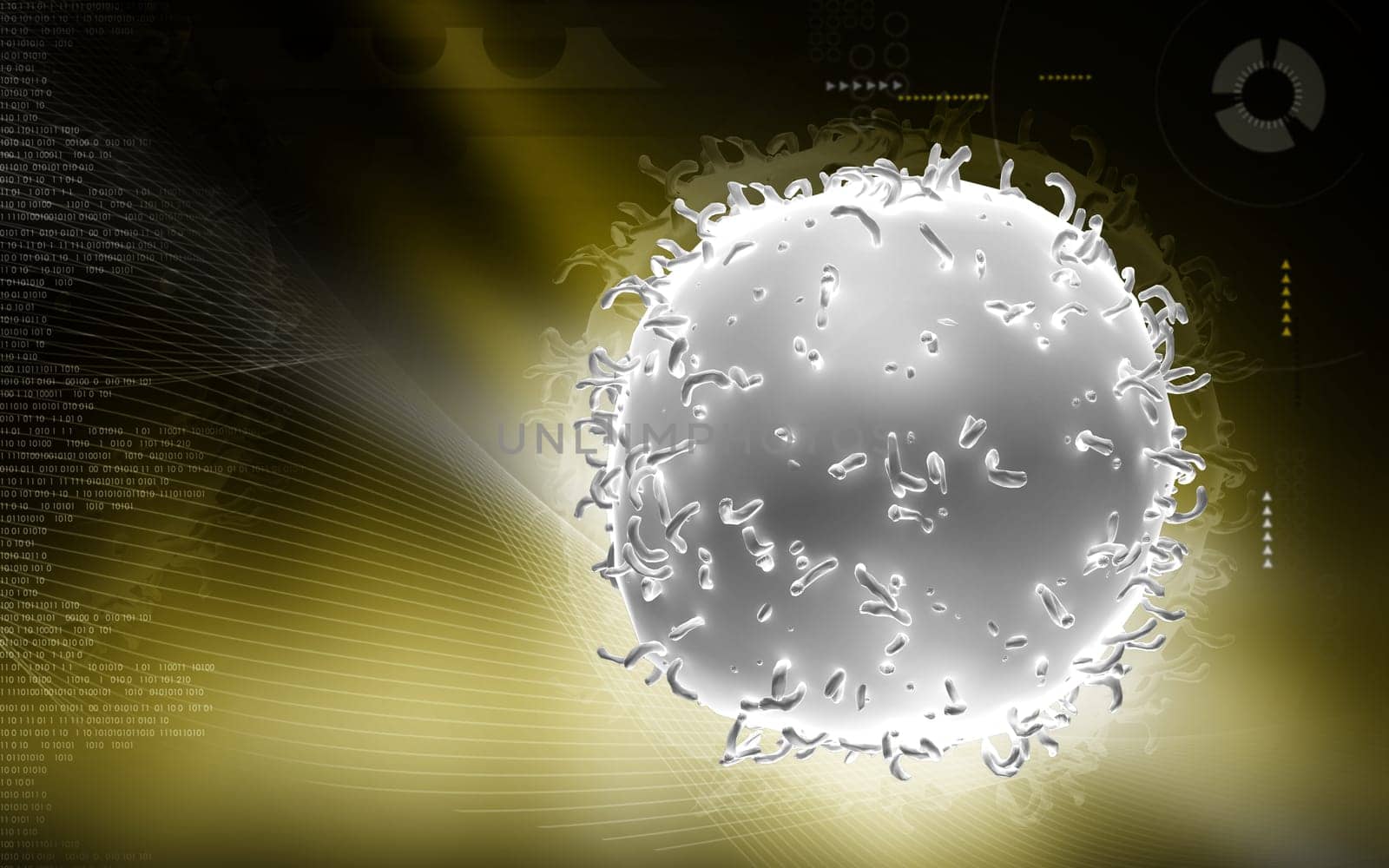 Digital illustration of Monocyte Virus in colour background