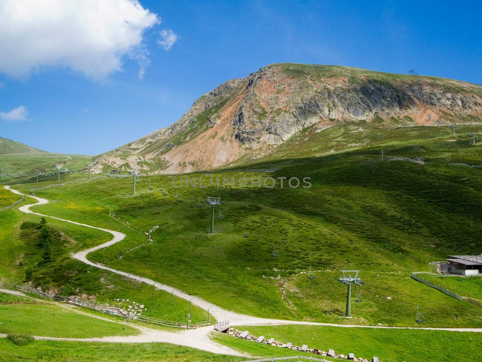 View of the Merano 2000 plateau in South Tyrol in summer