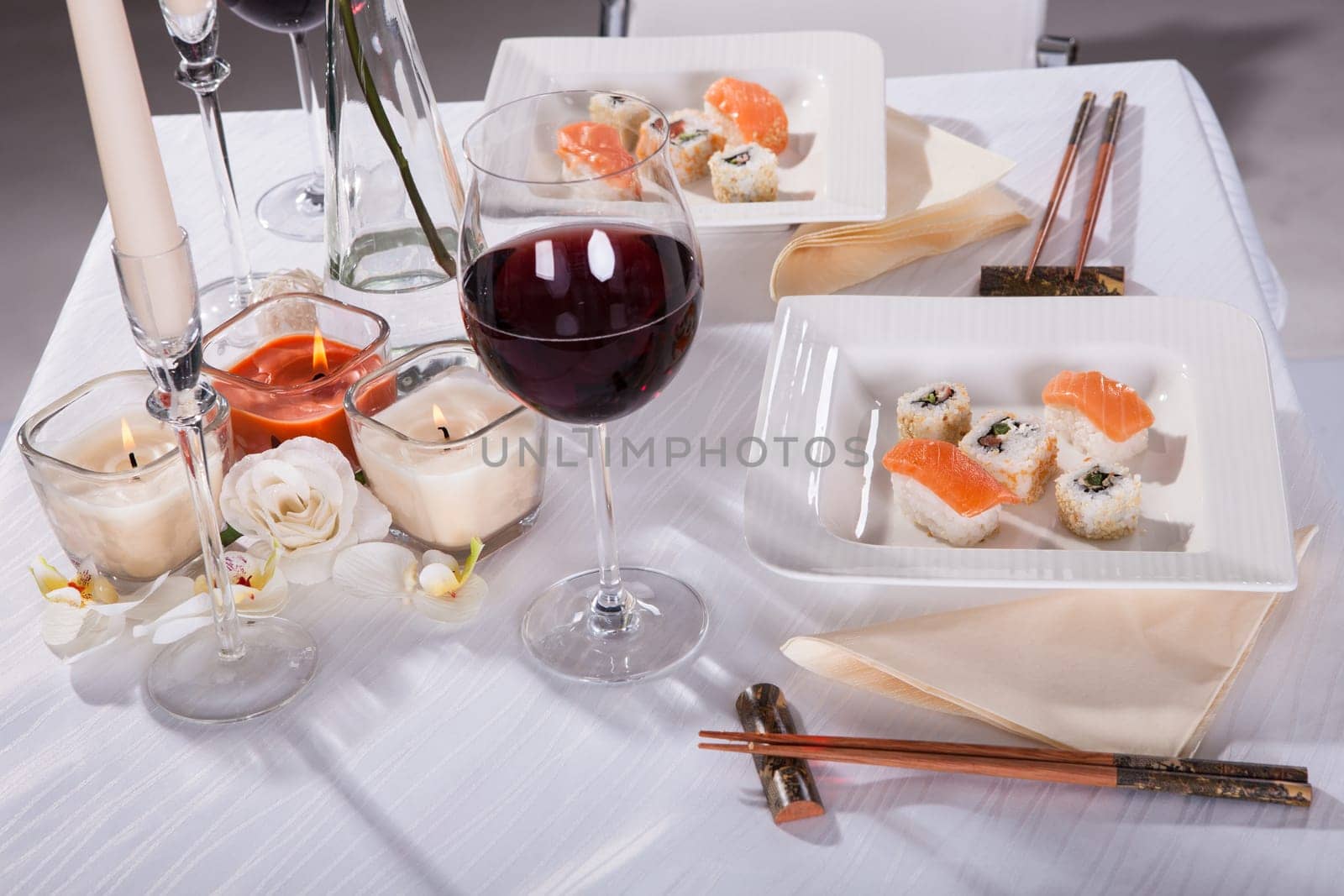 Portrait Of Oriented Food On Decorated Table
