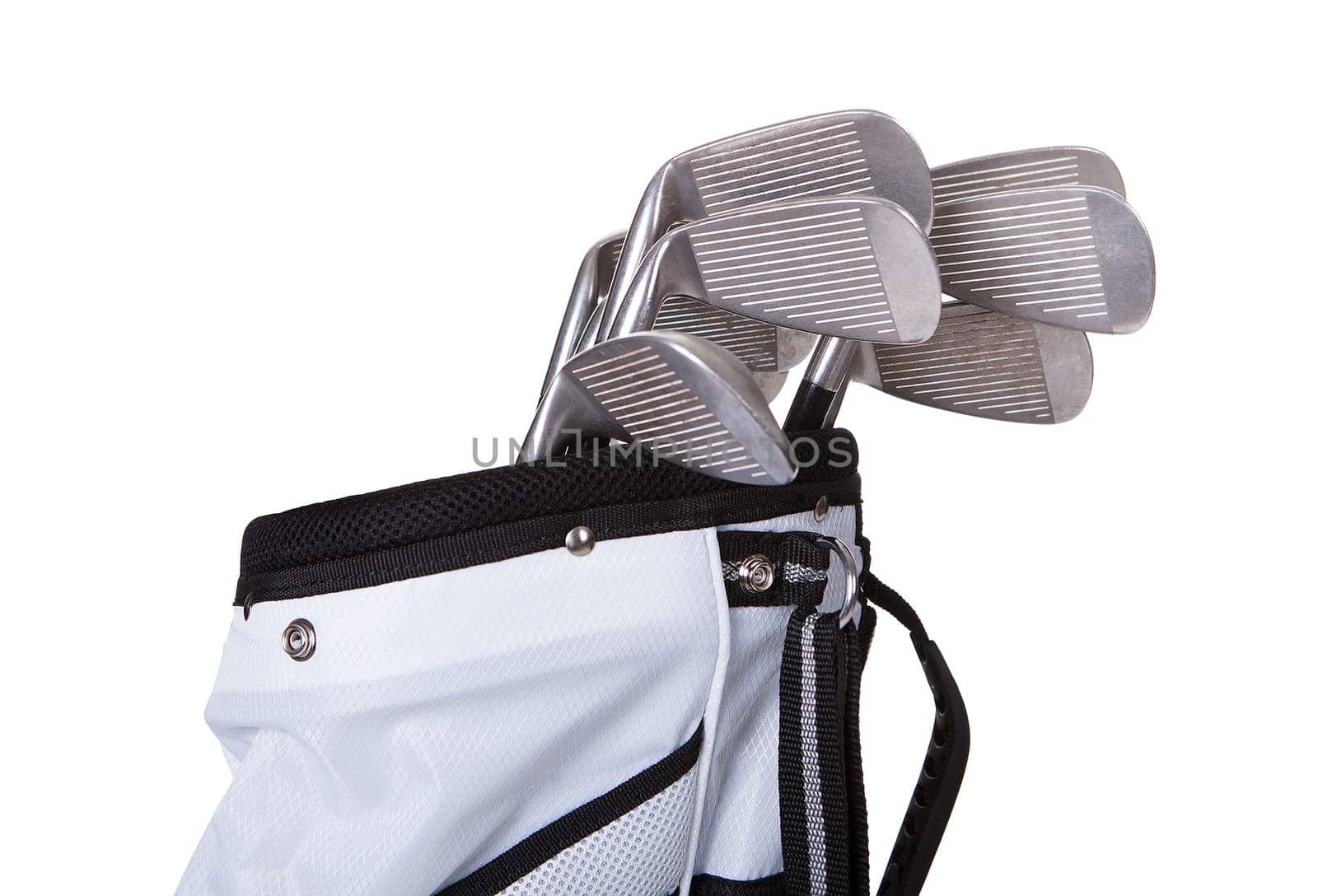 Close-up Of A Golf Bag Isolated On White Background