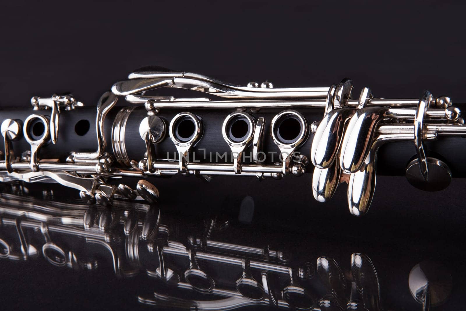 Close-up Of Clarinet Isolated On Black Background