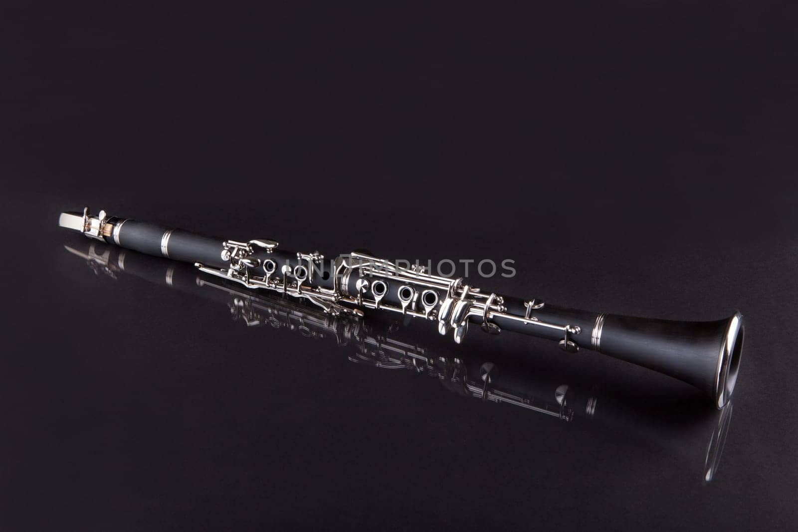 Close-up Of Clarinet Isolated On Black Background