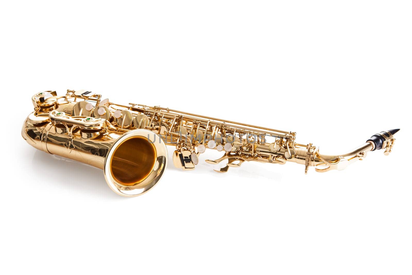 Close-up Of Trumpet Isolated Over White Background