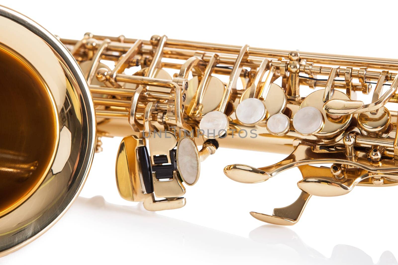 Close-up Of Trumpet Isolated Over White Background
