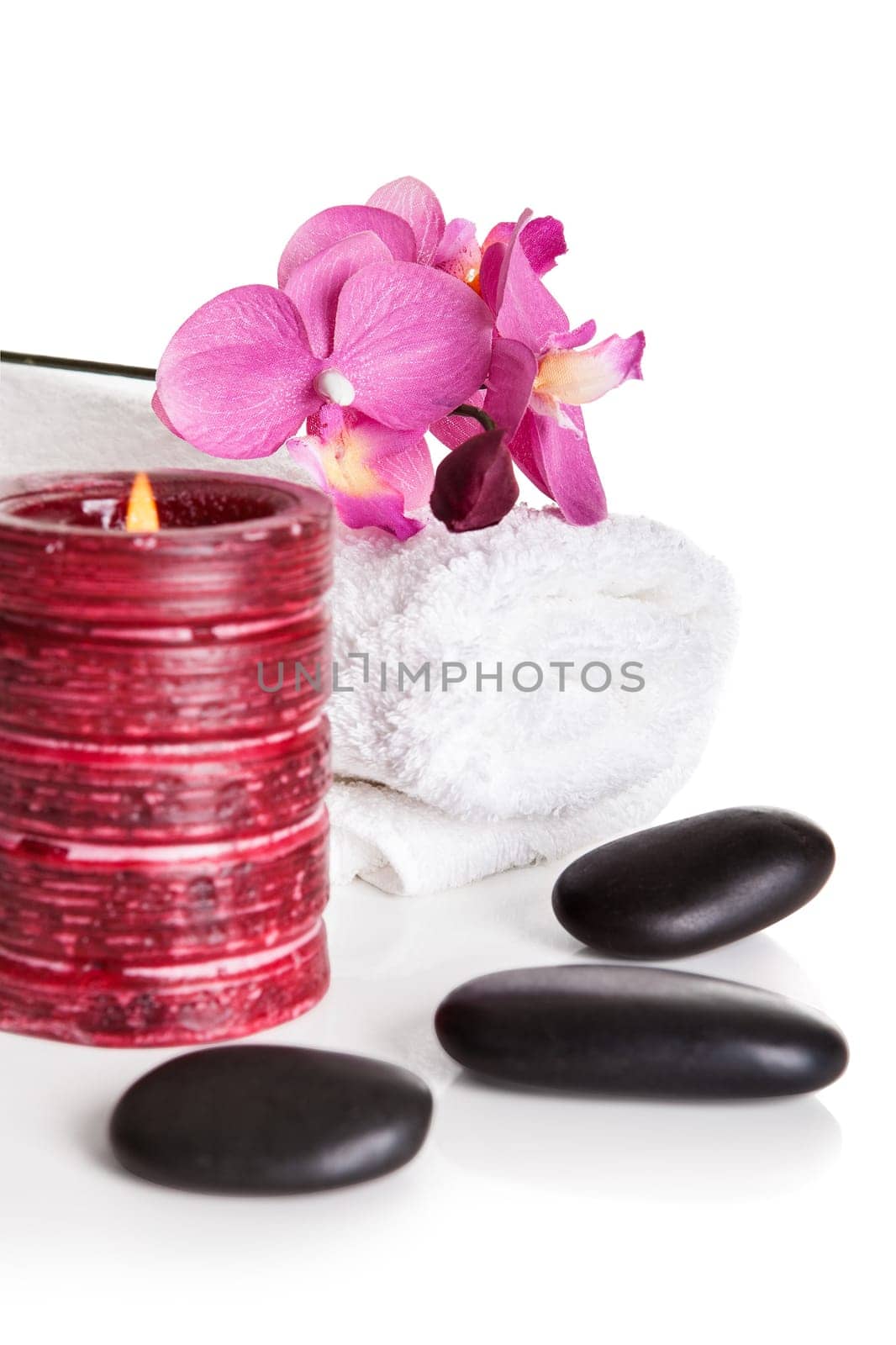 Spa Hot Stones Kit Isolated Over White Background