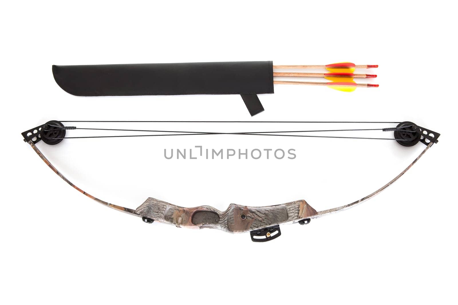 Bow and arrows. Isolated on white background