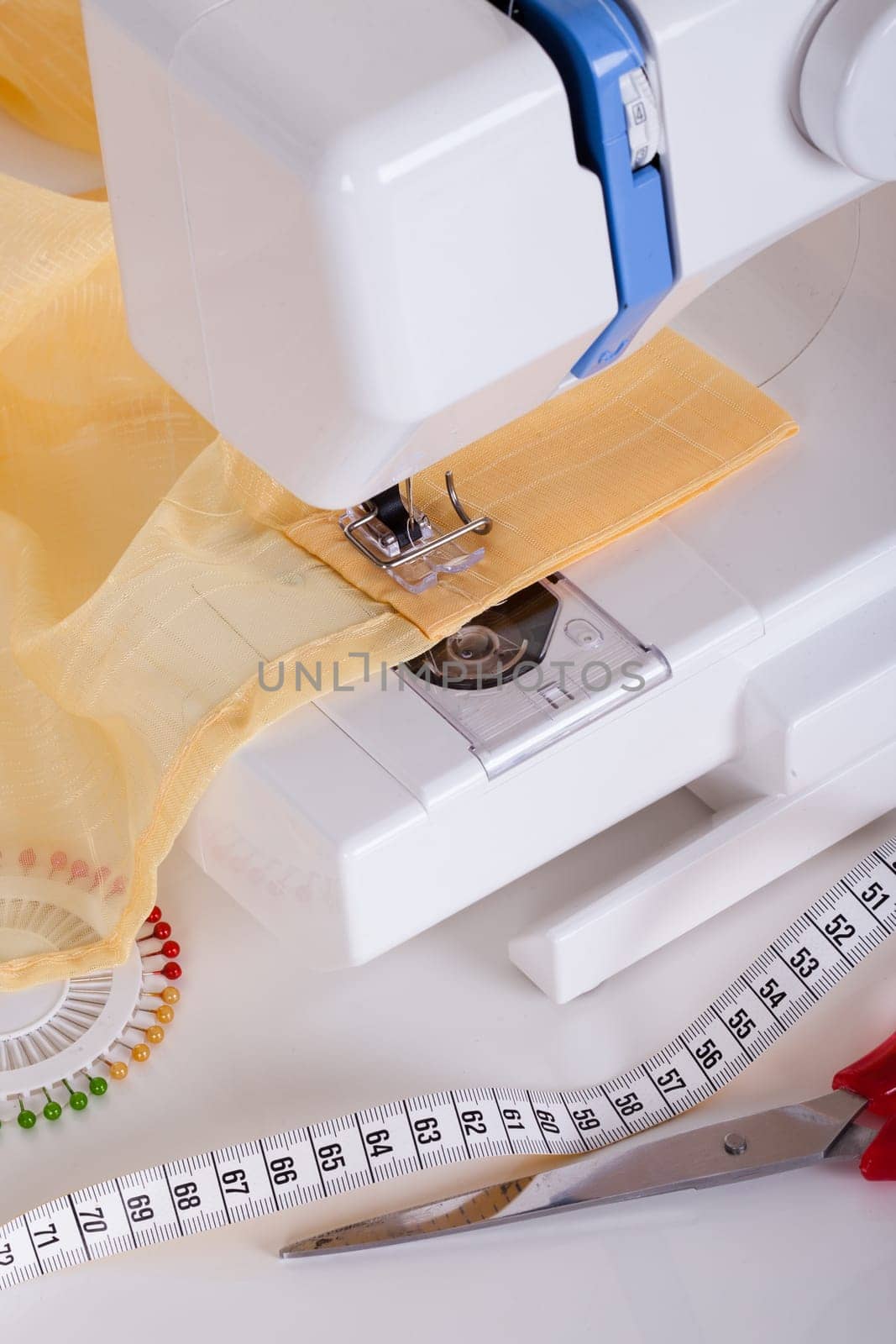 Sewing machine and related items. Isolated on white